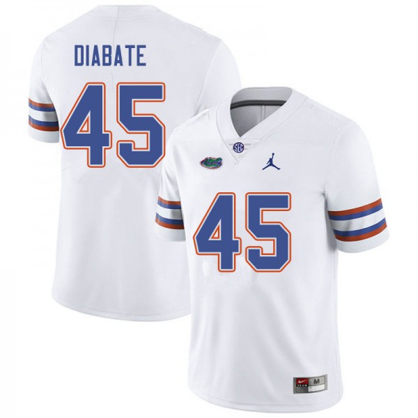 Jordan Brand Men #45 Mohamoud Diabate Florida Gators College Football Jerseys White